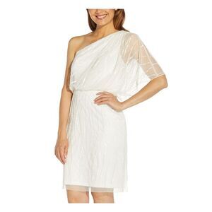 Adrianna Papell White Asymmetrical Dress